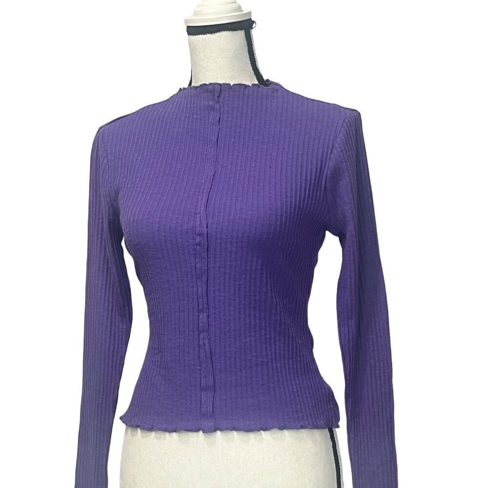 Circus NY by Sam Edelman Narisa Exposed Seam Long Sleeve Top, Passion Flower, Sz